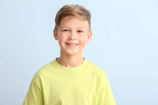 Happy Little Boy Healthy Teeth White Background — Stock Photo, Image