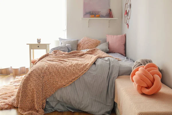 Interior Beautiful Modern Bedroom — Stock Photo, Image