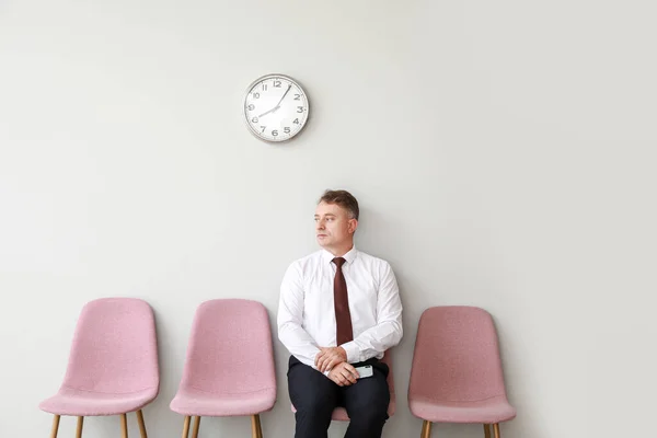 Mature Man Waiting Job Interview Indoors — Stock Photo, Image