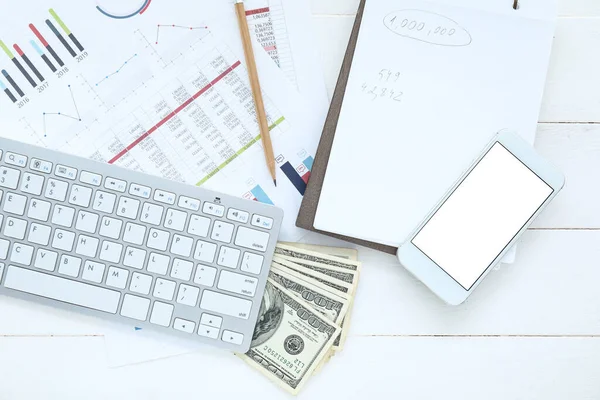 Workplace Modern Bank Manager — Stock Photo, Image