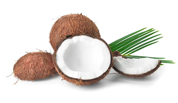 Smaczne Kokosy Białym Tle — Zdjęcie stockowe