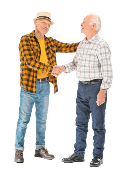 Beyaz arka planda yaşlı erkeklerin portresi