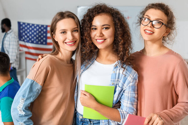 Portrait of students at language school