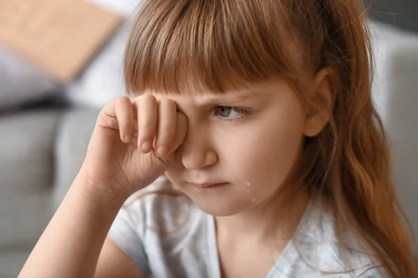 Crying Little Girl Home Concept Violence — Stock Photo, Image