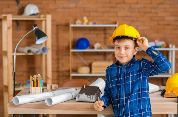 Söt Liten Arkitekt Tjänst — Stockfoto