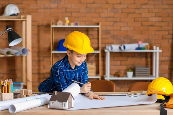 Lindo Pequeño Arquitecto Oficina — Foto de Stock