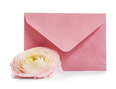 Beyaz arkaplanda kağıt zarf