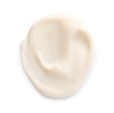 Beyaz arka planda lezzetli krem peynir