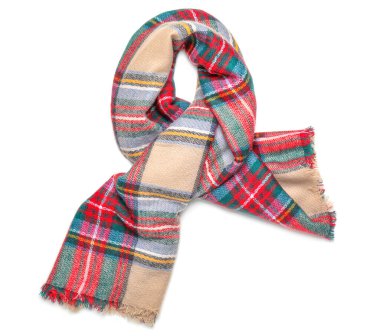 Beyaz arkaplanda güzel bir eşarp