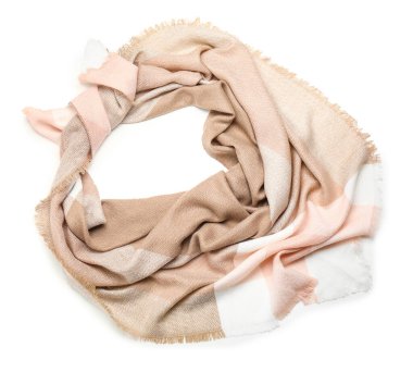 Beyaz arkaplanda güzel bir eşarp