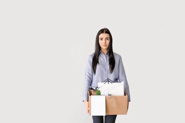 Sad Fired Woman Light Background — Stock Photo, Image