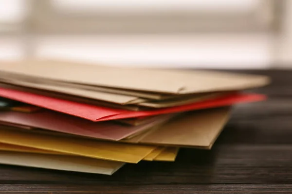 Many Paper Envelopes Table Closeup — Stock Photo, Image