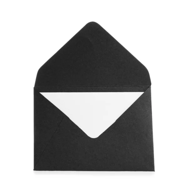 Envelope Papel Com Cartão Fundo Branco — Fotografia de Stock