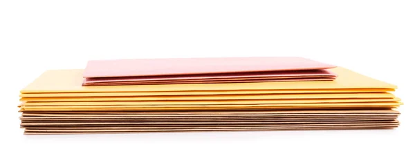 Stack Paper Envelopes White Background — Stock Photo, Image