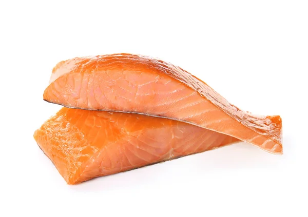 Raw Salmon Fillet White Background — Stock Photo, Image