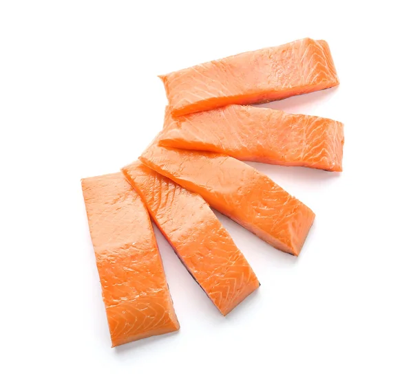 Raw Salmon Fillet White Background — Stock Photo, Image