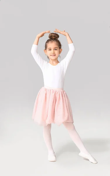 Schattige Kleine Ballerina Lichte Achtergrond — Stockfoto
