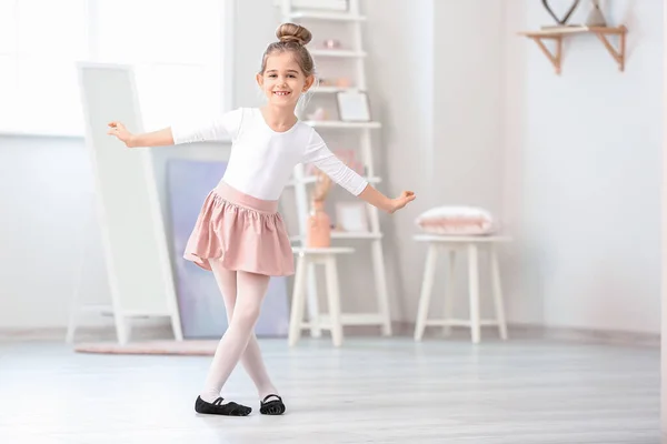 Cute Little Ballerina Home — Stock Photo, Image