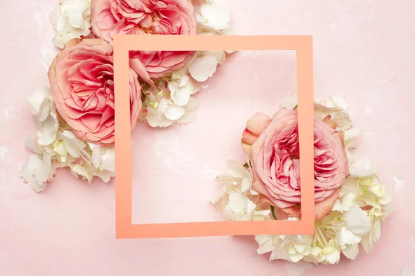 Güzel Çiçekler Renkli Arka Plan Çerçeve — Stok fotoğraf