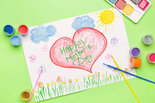Wenskaart Voor Mother Day Kleur Achtergrond — Stockfoto