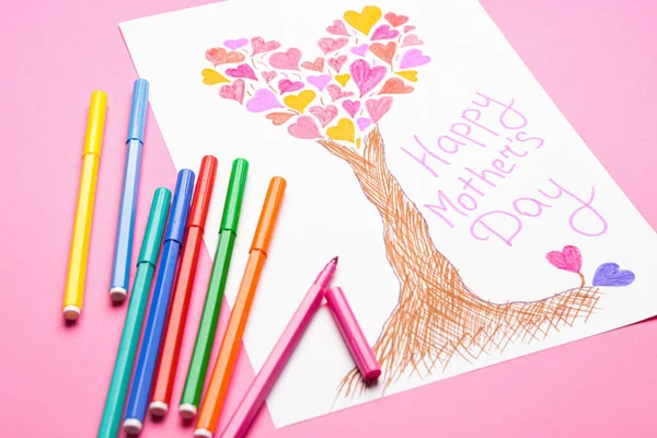 Greeting Card Mother Day Color Background — Stock Photo, Image