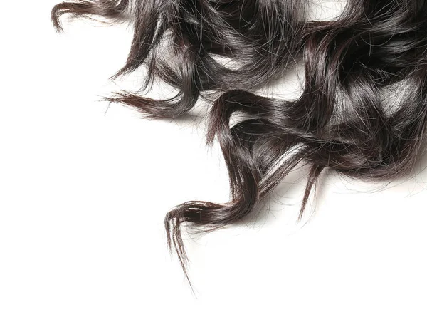 Beautiful Long Curly Hair White Background — Stock Photo, Image