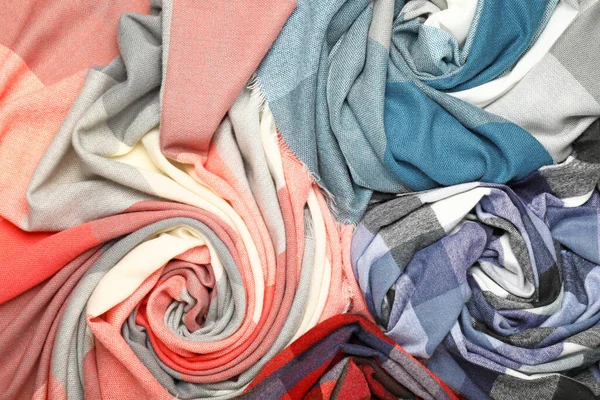 Beautiful Scarves Background Closeup — Stock Photo, Image