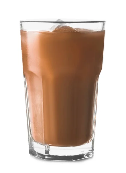 Egy Pohár Finom Jeges Kávé Fehér Alapon — Stock Fotó
