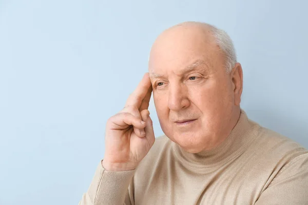 Portrait Elderly Man Color Background — Stock Photo, Image