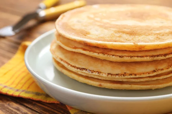 Stack Tasty Pancakes Plate — Stock Photo, Image