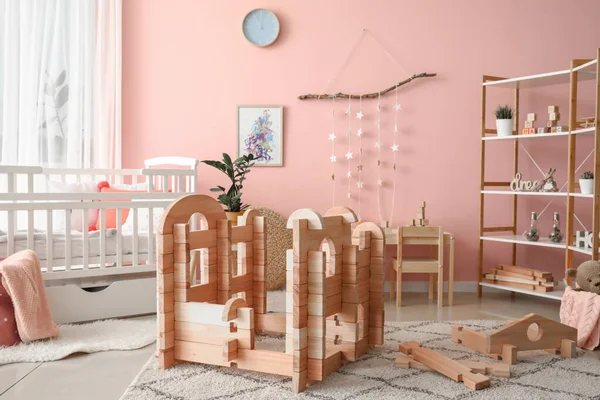 Wooden Take Apart Playhouse Interior Children Room — Stock Photo, Image