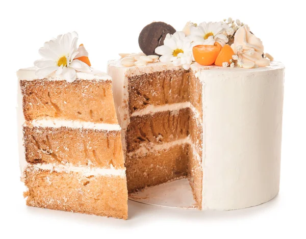 Tasty Cake White Background — Stock Photo, Image