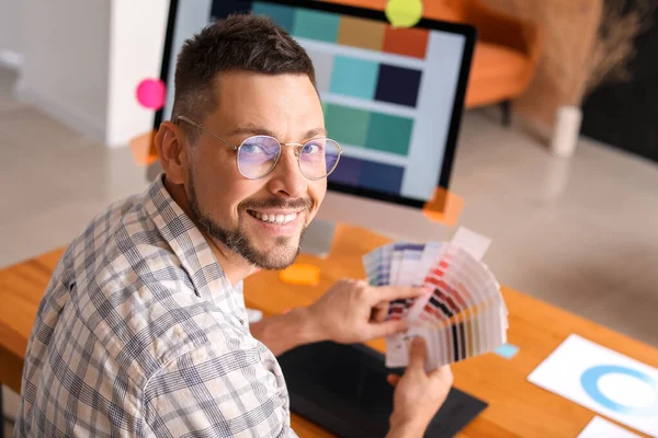 Male Designer Color Palettes Office — Stock Photo, Image