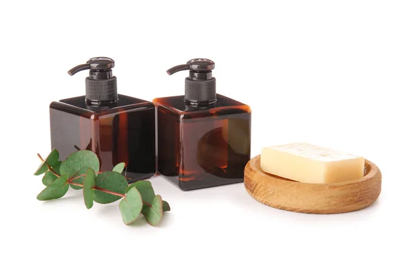 Shampoo Herbal Extract Soap White Background — Stock Photo, Image