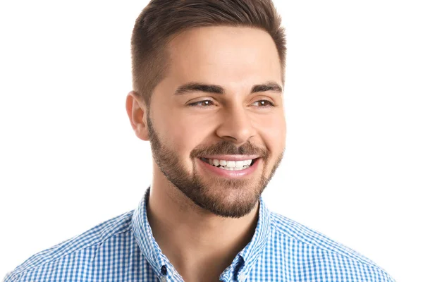 Handsome Smiling Young Man White Background — Stock Photo, Image
