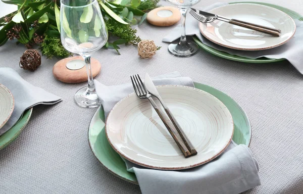 Beautiful Table Setting Festive Dinner — Stock Photo, Image