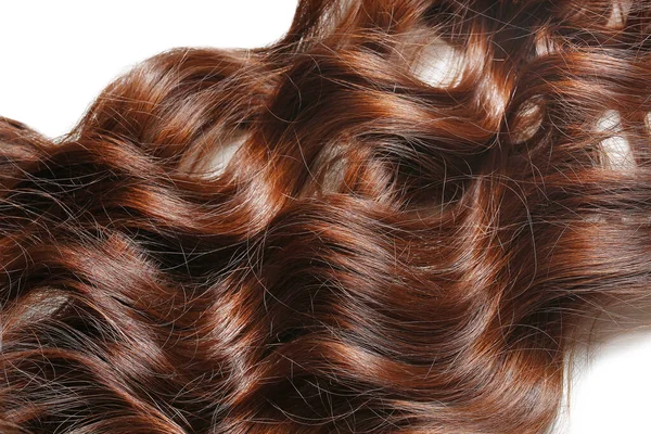 Zdravé Vlnité Ženské Vlasy Detailní Záběr — Stock fotografie
