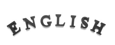 Beyaz arkaplan üzerinde kelime ENGLISH