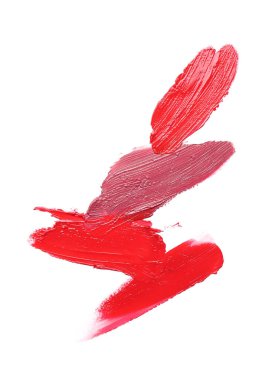 Beyaz arkaplanda parlak ruj izleri