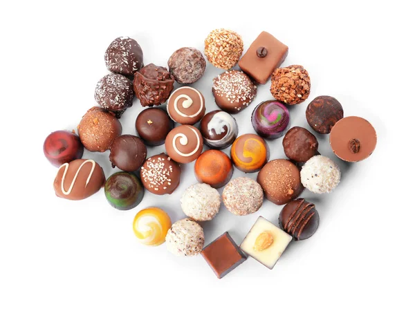 Assortment Delicious Candies White Background — Stock Photo, Image