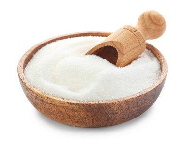 Beyaz arkaplanda tatlı şekerli tabak