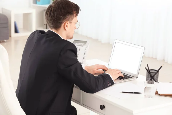 Handsome Businessman Working Office — Stock Photo, Image