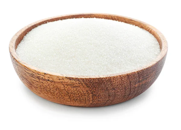 Teller Mit Süßem Zucker Auf Weißem Hintergrund — Stockfoto