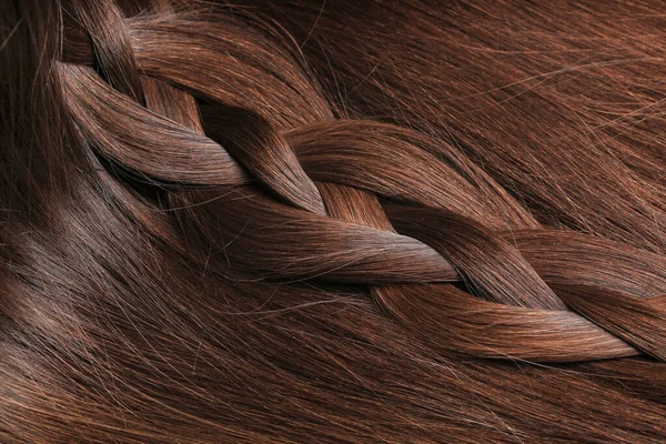 Capelli Castani Femminili Sani Primo Piano — Foto Stock