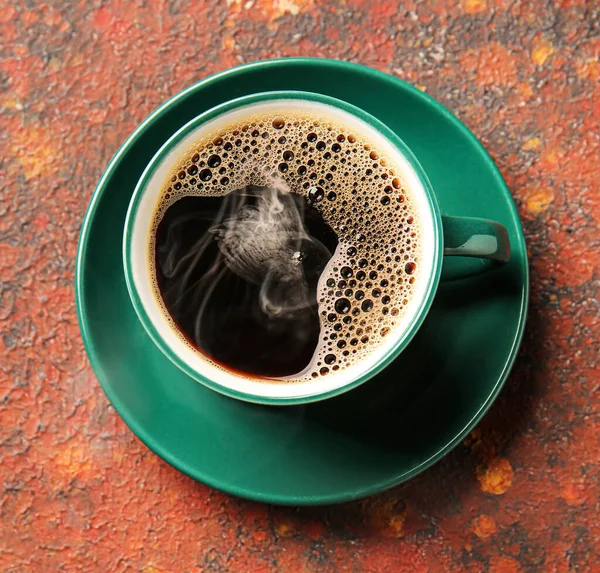 Beker Van Hete Koffie Grunge Achtergrond — Stockfoto