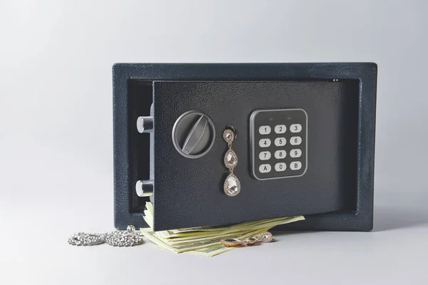 Safe Box Valuables Light Background — Stock Photo, Image