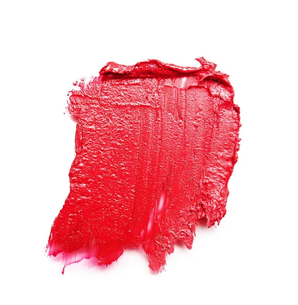 Échantillon Rouge Lèvres Lumineux Sur Fond Blanc — Photo
