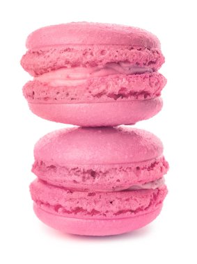 Beyaz zemin üzerine lezzetli macarons