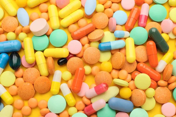 Heap Different Pills Background — Stock Photo, Image