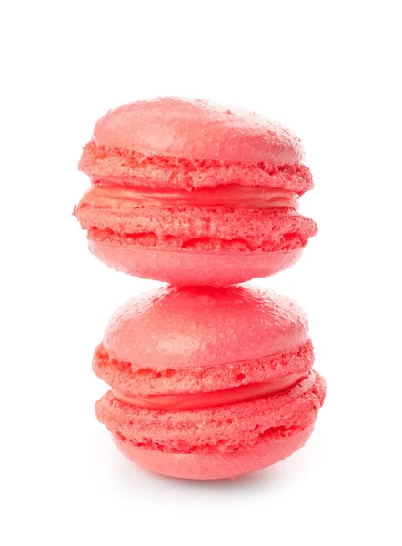 Tasty Macarons White Background — Stock Photo, Image